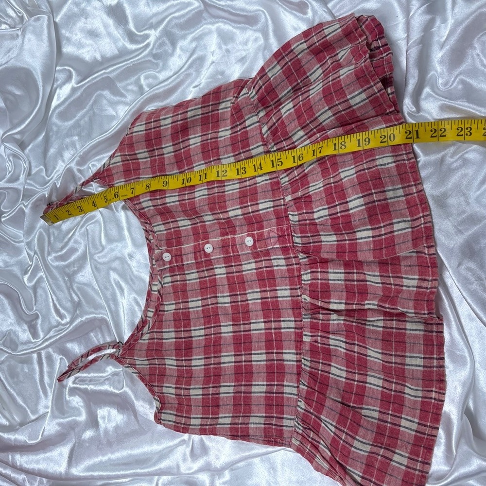 y2k Current Elliott Cami Red Plaid Peplum Babydoll Tank Top 0 - Picture 5 of 5